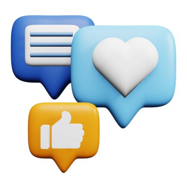 Social media 3D rendering isometric icon.