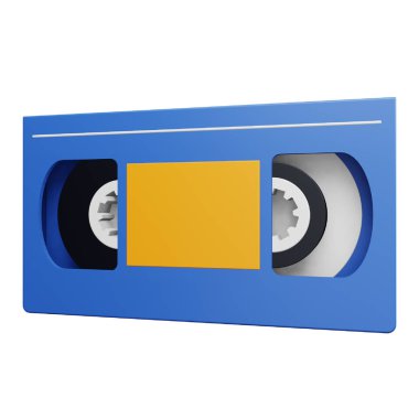 VHS tape 3D rendering isometric icon.