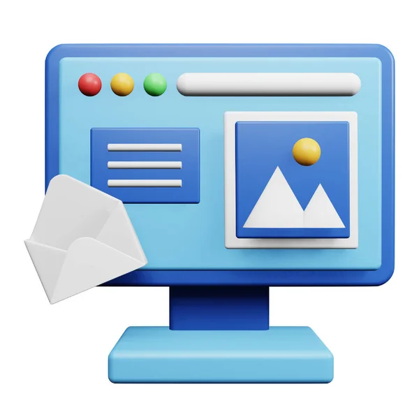 Mail Service Rendering Isometric Icon — Vetor de Stock