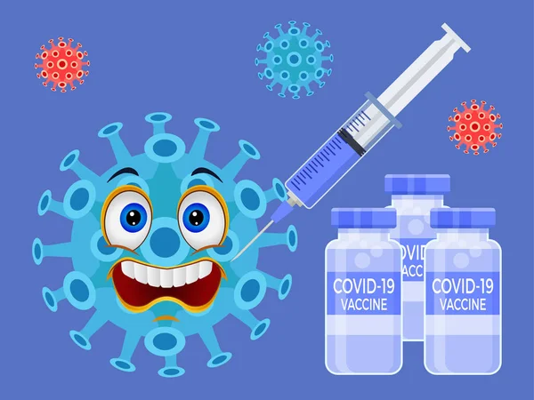 Covid Corona Vakcina Injekció Illusztráció — Stock Vector