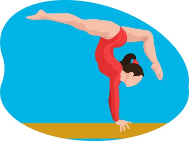 Female olympics gymnast illustration.