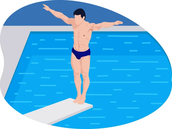 Tokyo Olympics Male Swimmer Illustration — Stock Vector