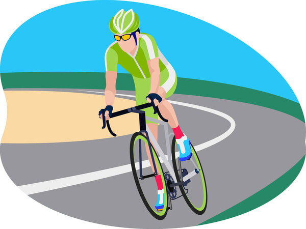 Male olympics bicyclist illustration.