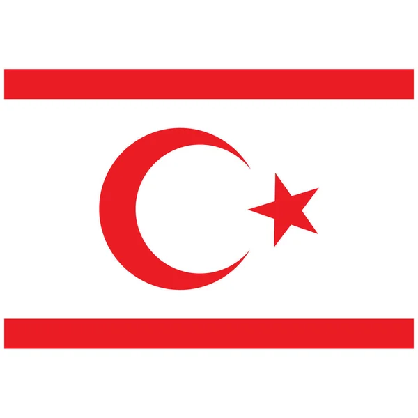 Turkisk Flagga Norra Cypern Platt Färg Ikon — Stock vektor
