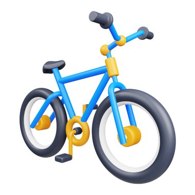 Bicycle 3d rendering isometric icon.