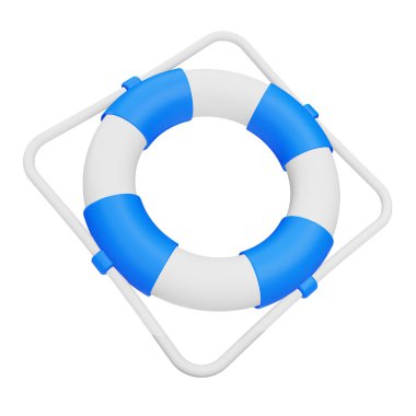 Lifebuoy 3d rendering isometric icon.