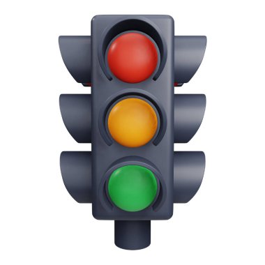 Traffic signal 3d rendering isometric icon.