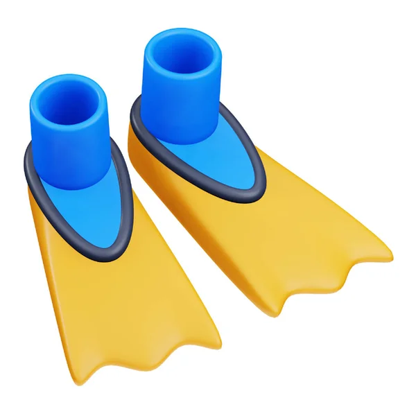 Flippers Rendering Isometric Icon — Stock vektor