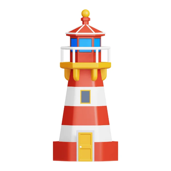 Light House Rendering Isometric Icon — Archivo Imágenes Vectoriales