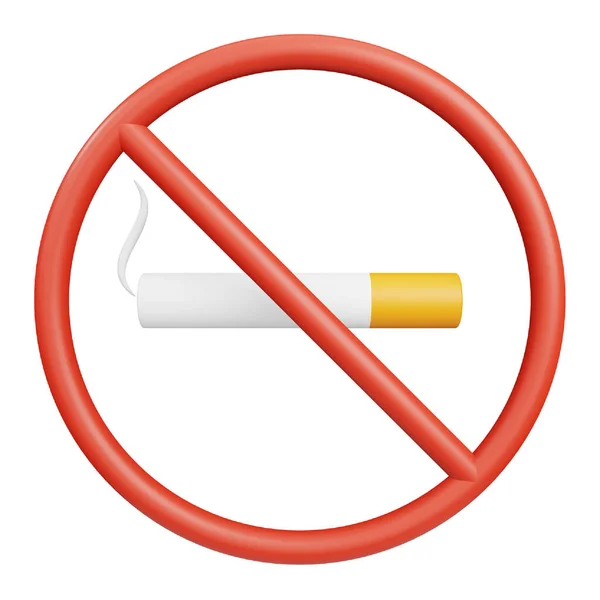 No smoking 3d rendering isometric icon.