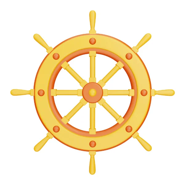 Ship Steering Rendering Isometric Icon — Vetor de Stock