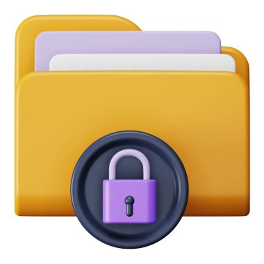 Data security 3d rendering isometric icon.