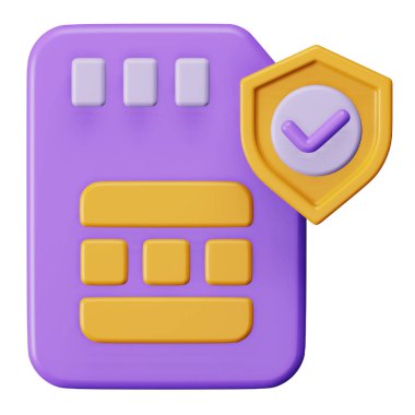 Mobile data protection 3d rendering isometric icon.