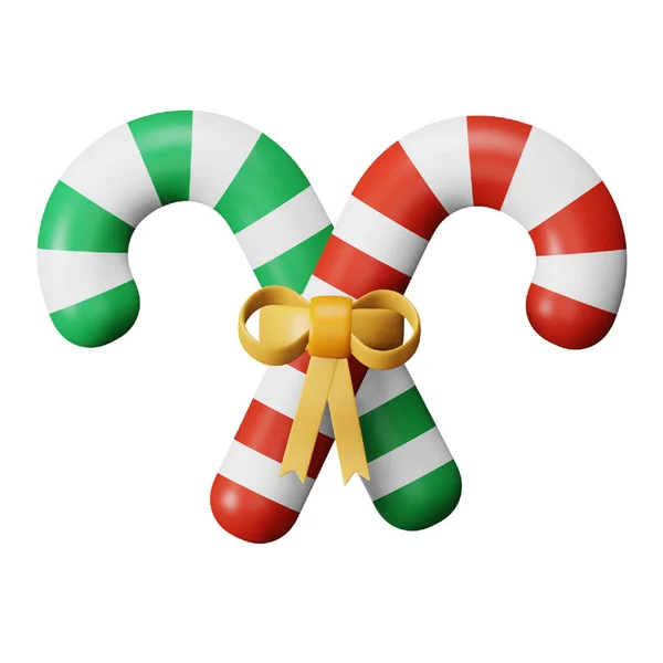 Christmas Candy Cane Rendering Isometric Icon — Stockový vektor