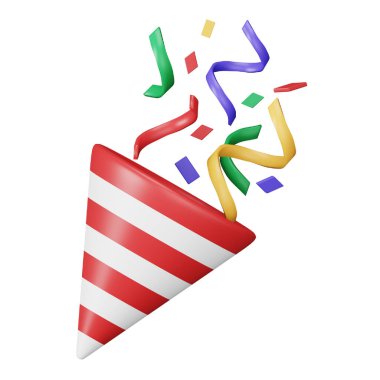 Christmas cracker 3d rendering isometric icon.