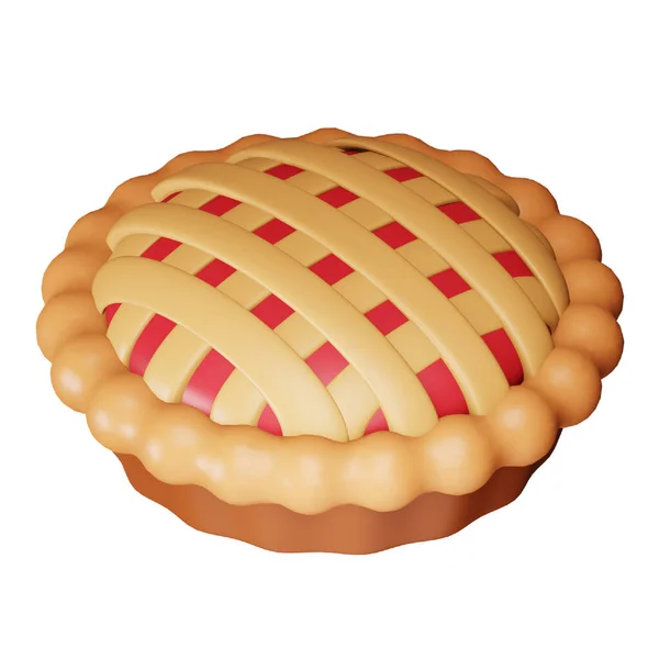 Christmas Pie Cake Rendering Isometric Icon — Vettoriale Stock