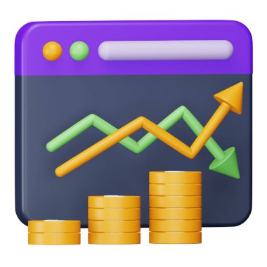 Stok veri analizi 3d eşölçümleme simgesi.