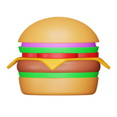 Hamburger 3d eşölçümleme simgesi.