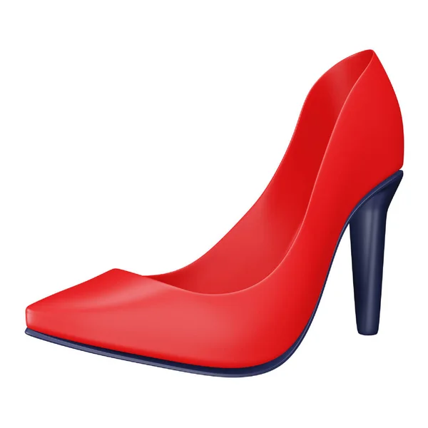 Ladies High Heel Shoe Rendering Isometric Icon — Stock Vector