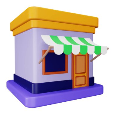 Dükkan 3d eşölçümleme simgesi.