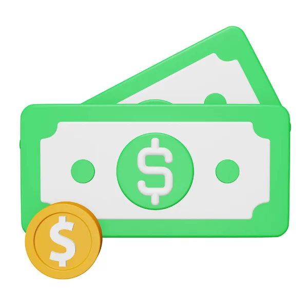 Money Cash Rendering Isometric Icon — Stok Vektör