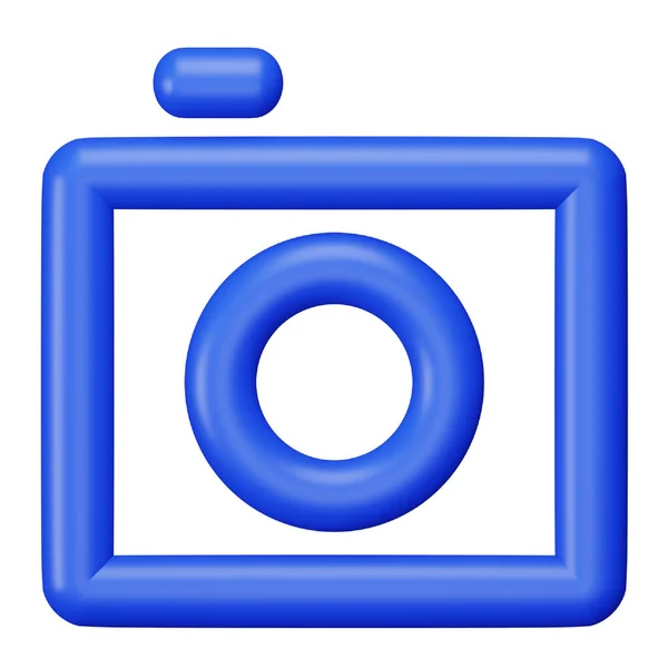 Camera Rendering Isometric Bold Line Icon — Stock Vector