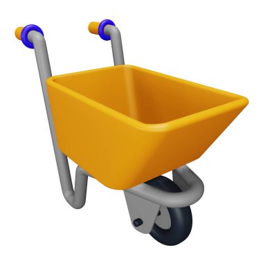 Çiftçi el arabası 3D eşölçümleme simgesi.