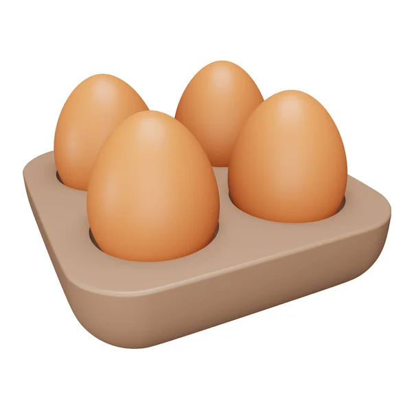 Egg Tray Rendering Isometric Icon — Stock Vector