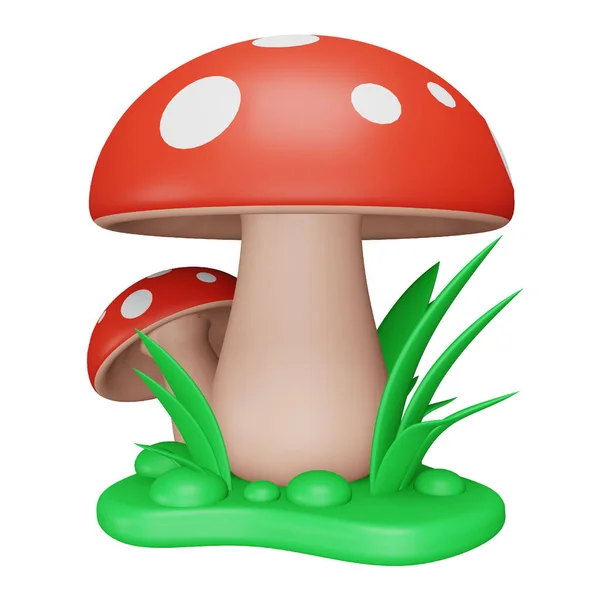 Mushroom Rendering Isometric Icon — стоковый вектор