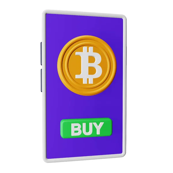 Comprar Bitcoin Representación Ícono Isométrico — Vector de stock