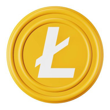 Litecoin LTC 3d eşölçümleme simgesi.