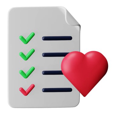 Alışveriş listesi 3d eşölçümleme simgesi.