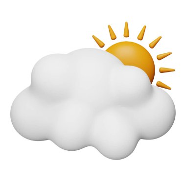 Kısmen güneş ışığı 3d eşölçümleme simgesi.