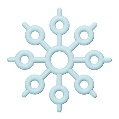 Kar Tanesi 3d eşölçümleme simgesi.