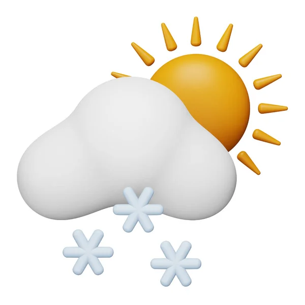 Nieve Con Sol Representación Ícono Isométrico — Archivo Imágenes Vectoriales