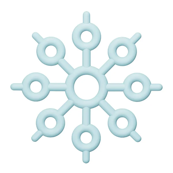 Schneeflocke Rendering Isometrisches Symbol — Stockvektor