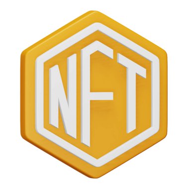 Nft logosu 3d eşölçümleme simgesi.