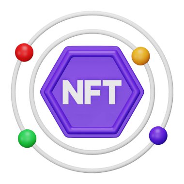 Nft ağı 3d eşölçümleme simgesi.