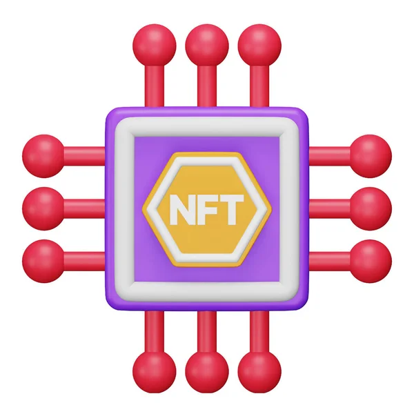 Nft Spaander Rendering Isometrische Pictogram — Stockvector