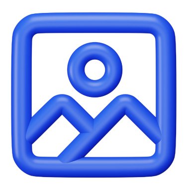 Picture 3d rendering isometric icon.