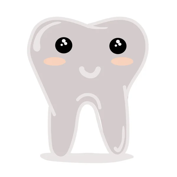 Dente Bonito Com Sorriso Ilustração Vetorial Conceito Dente Saudável Isolado — Vetor de Stock