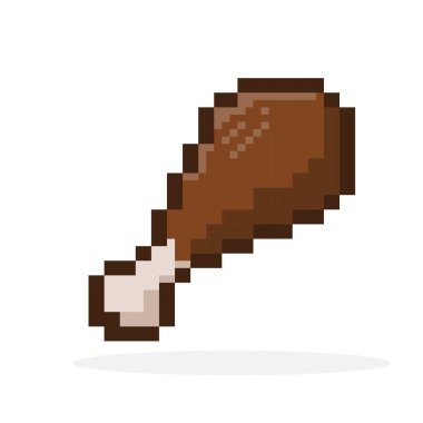 8 bit piksel tavuk budu. Vektör illüstrasyonu