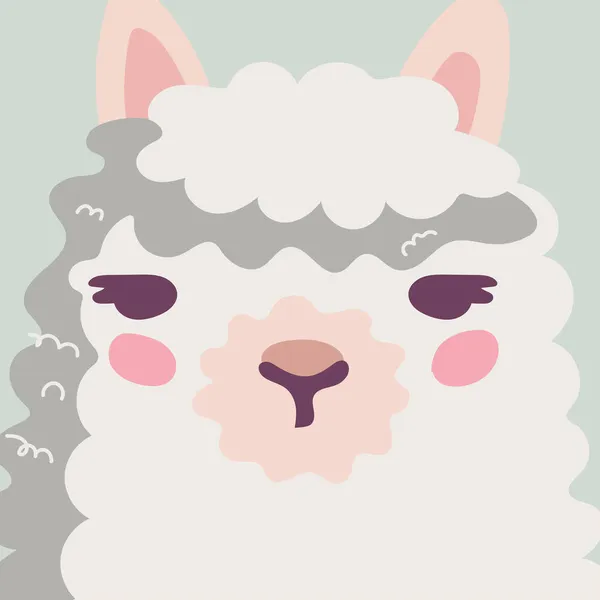 Drăguţă Llamas Amuzant Desenat Mână Personaje Alpaca Ilustrație Vectorială — Vector de stoc