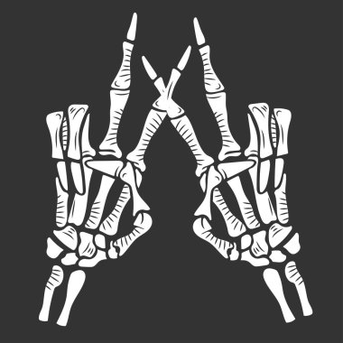 Huzur. Sevgi. Cadılar Bayramı. İskeletle Vektör İllüstrasyonu 
