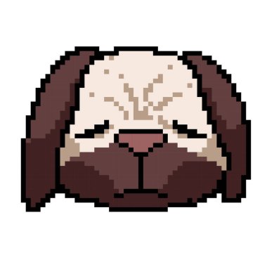 Vektör pikseli köpek karikatürü izole etti