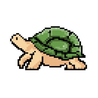 Vektör pikseli hayvan kaplumbağası karikatürü.