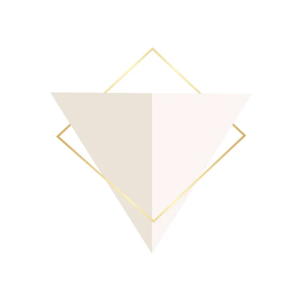 Golden Triangular Lines Sparkling Lights Luxurious Background Vector Illustration Scene — Vettoriale Stock