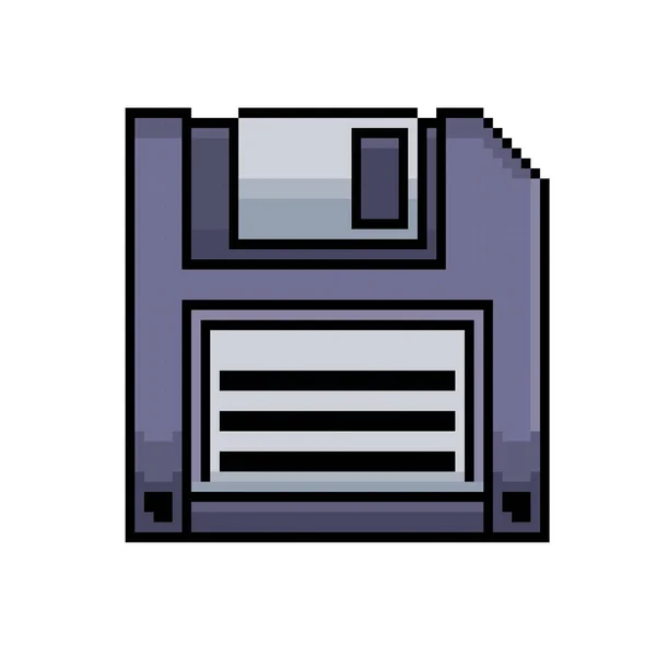 Pixel Art Disquete Icono Disco Para Juego Bits Sobre Fondo — Archivo Imágenes Vectoriales