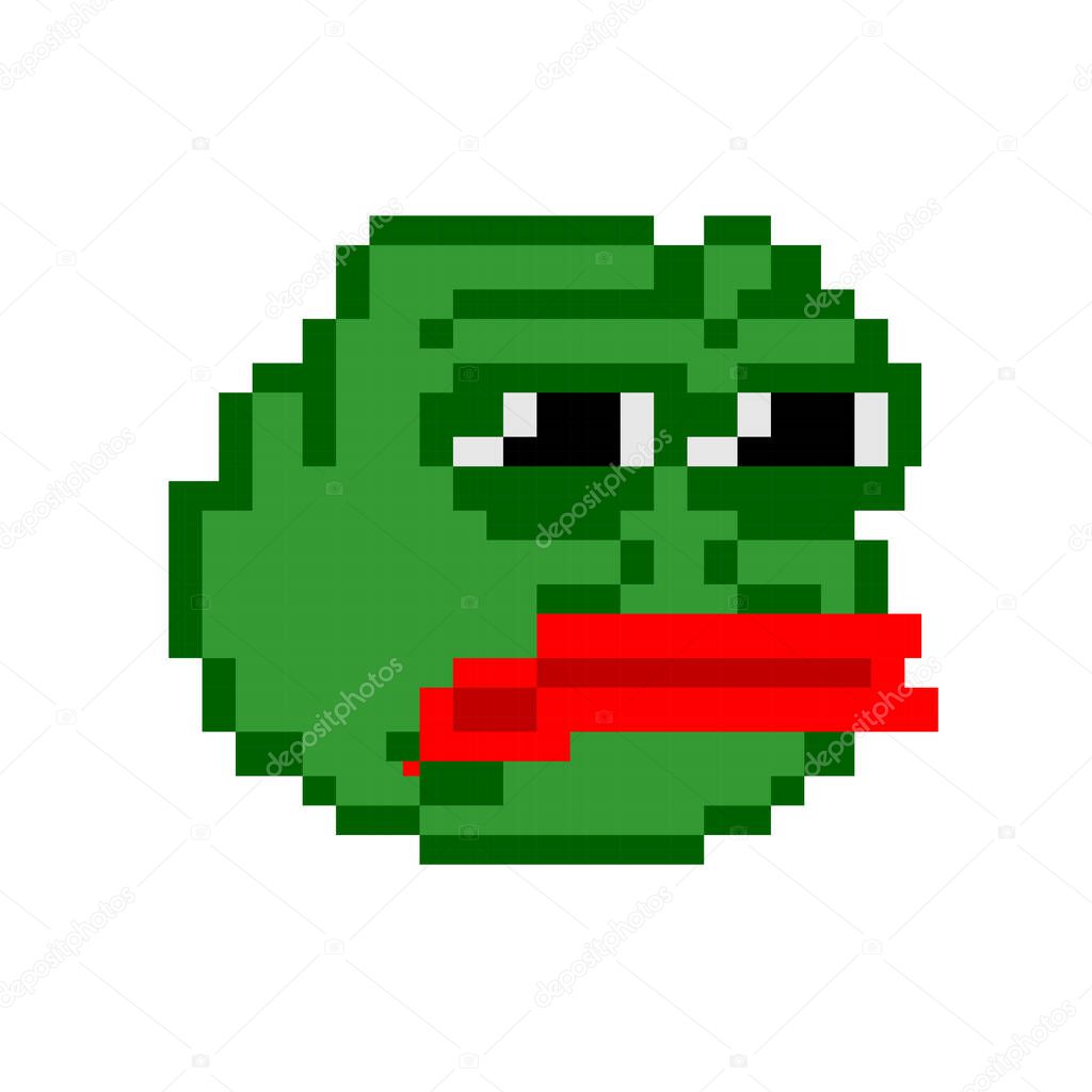 Pepe frog meme, sticker, Poster, vector illustration