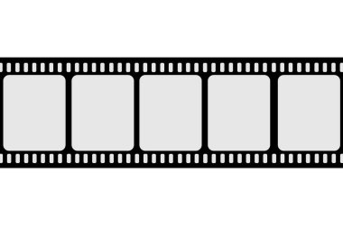 Real scan of 35mm film strip or film material isolated on white background, just blend in your own content to make it look old and vintage